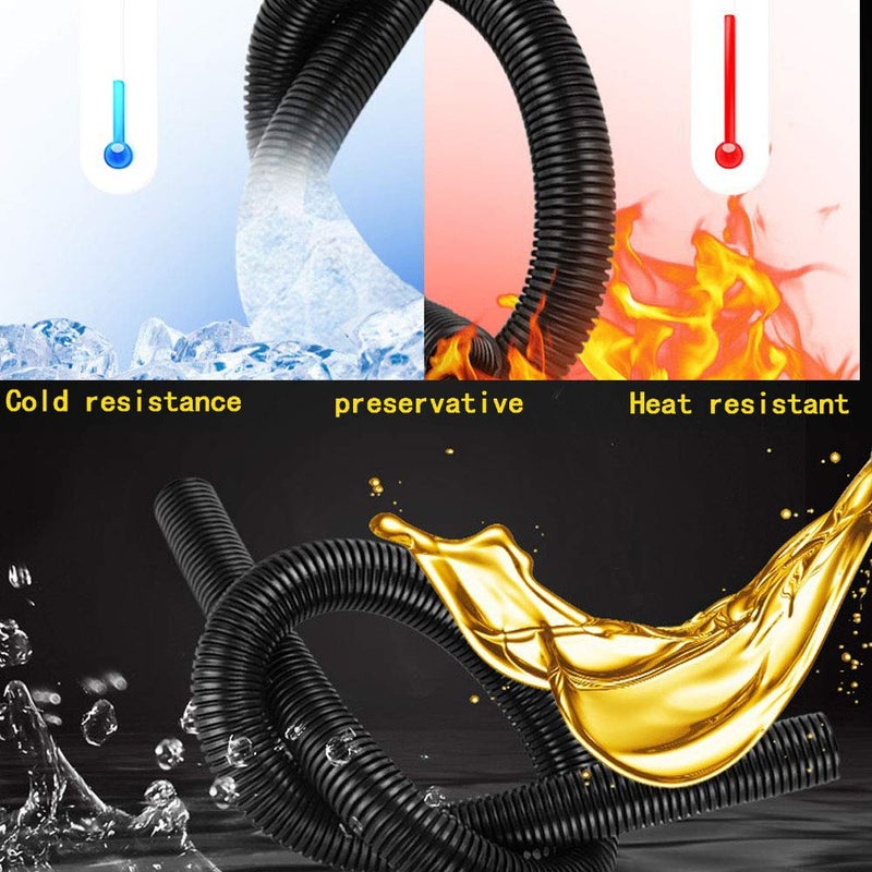 YXQ Split Wire Loom Black 25 Ft 3/4-inch ID Polyethylene Bellows Pipe Preservative Flexible Tube for Electric Conduit Liquid - Image 2